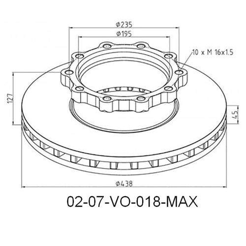 Disks bremžu d-438X45/ H127 VL-B10