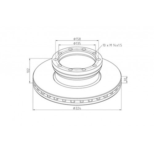 Disks bremžu d-324X30/H102 MAN 8.1