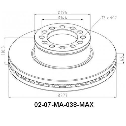 Disks bremžu d-377 MAN-TGM/ TGS