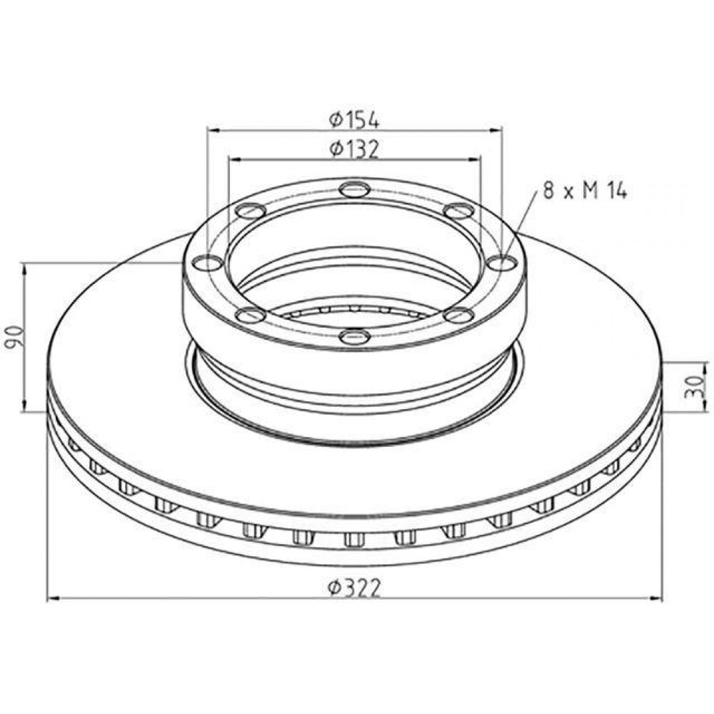 Bremžu disks d-322-10C VL-FL