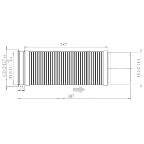 Elastīgs savienojums izplūdes sistēmai D2S+ MAN E-line OD/ID=110/111 L=387 INOX