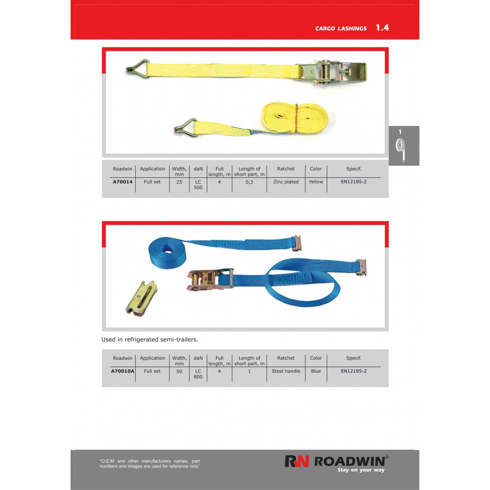 Roadwin Cargo Safety Parts Catalog