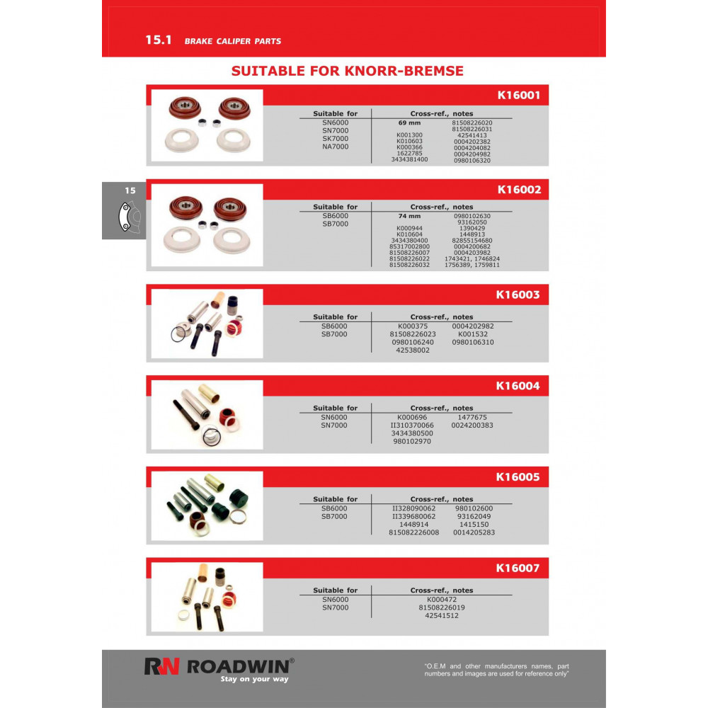 Roadwin Brake Caliper Parts