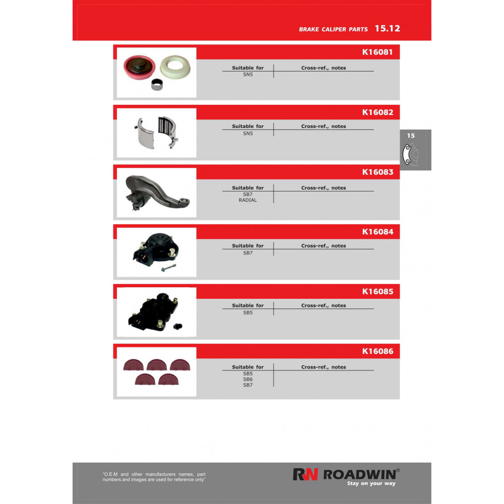 Roadwin Brake Caliper Parts