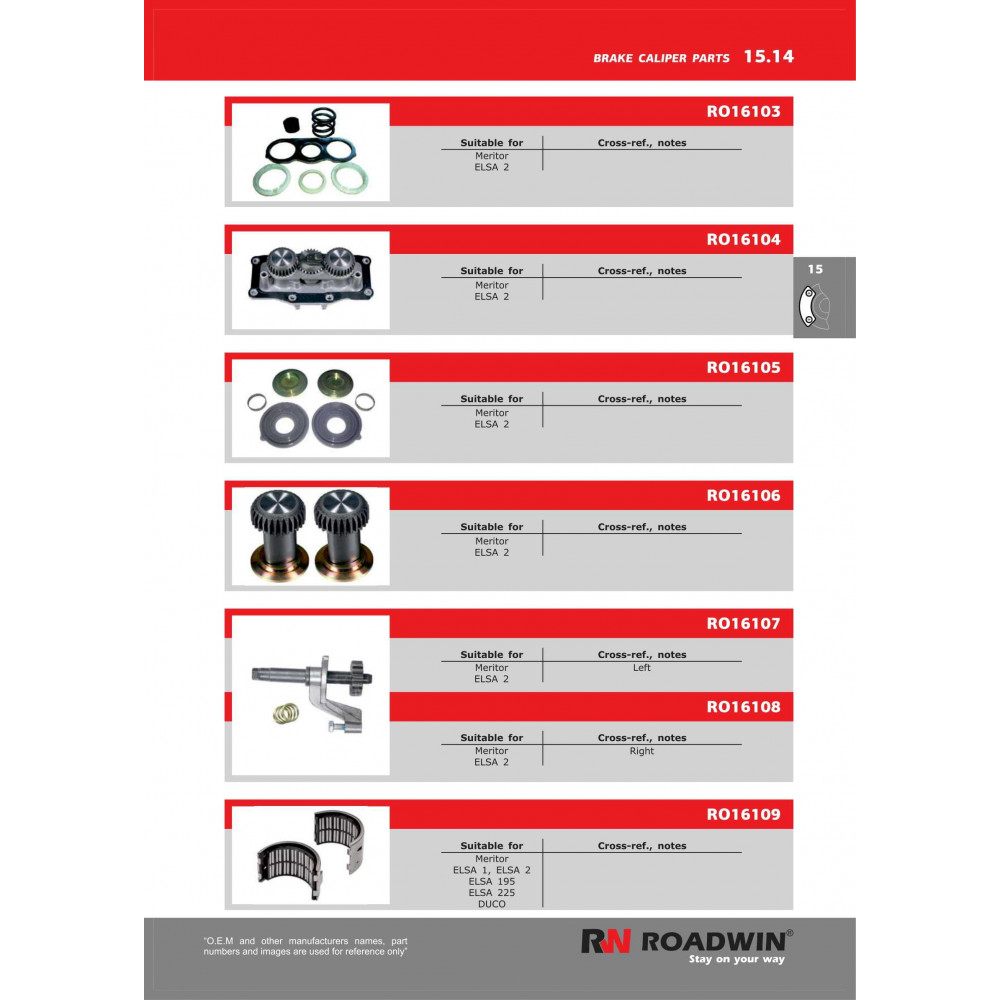 Roadwin Brake Caliper Parts