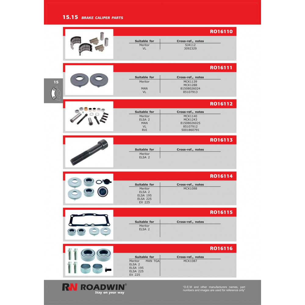 Roadwin Brake Caliper Parts