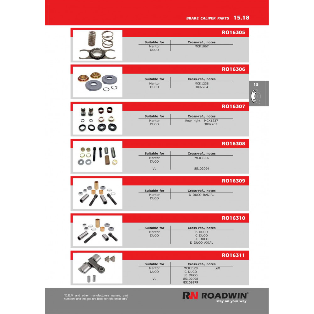 Roadwin Brake Caliper Parts