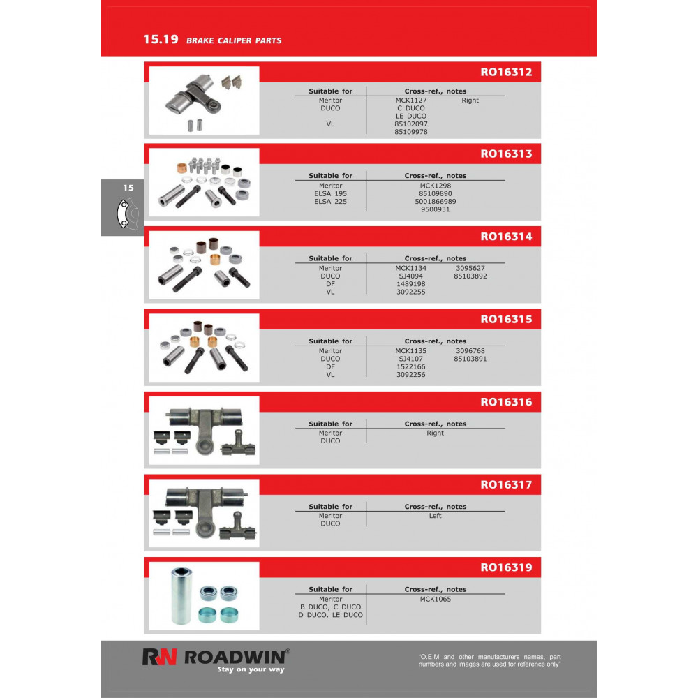 Roadwin Brake Caliper Parts